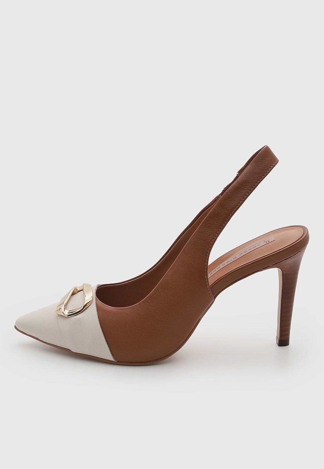 Scarpin Feminino Jorge Bischoff Couro Slingback Marrom