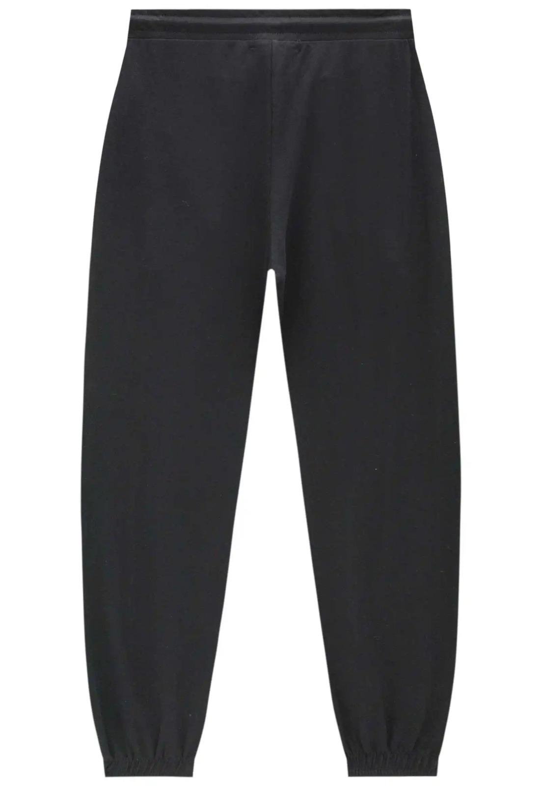 Infantil - Calça Moletom Jogger Preta Menino Johnny Fox 10 Preto