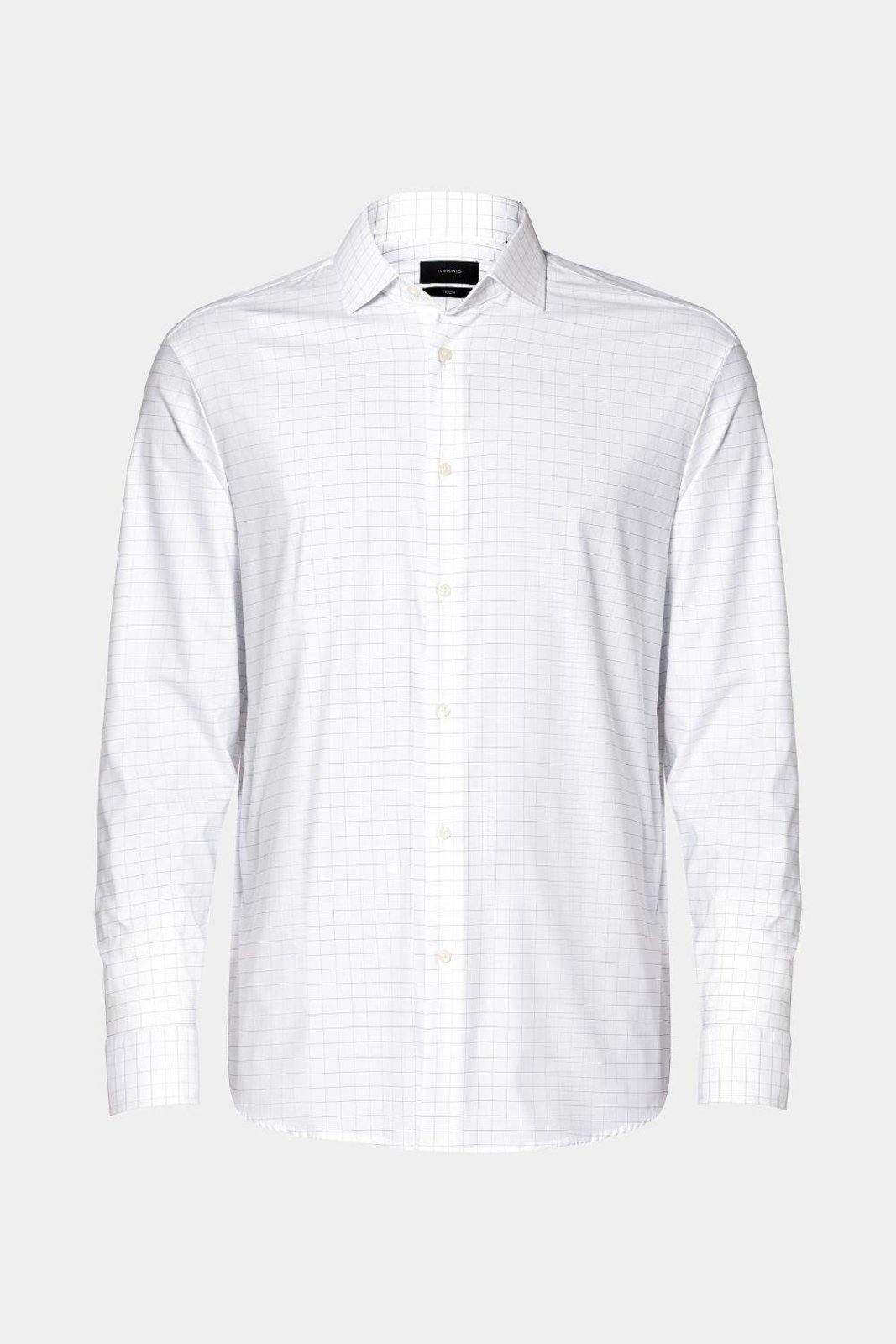 Camisa Aramis Tech Flex Xadrez Outline Branco Com Cafe