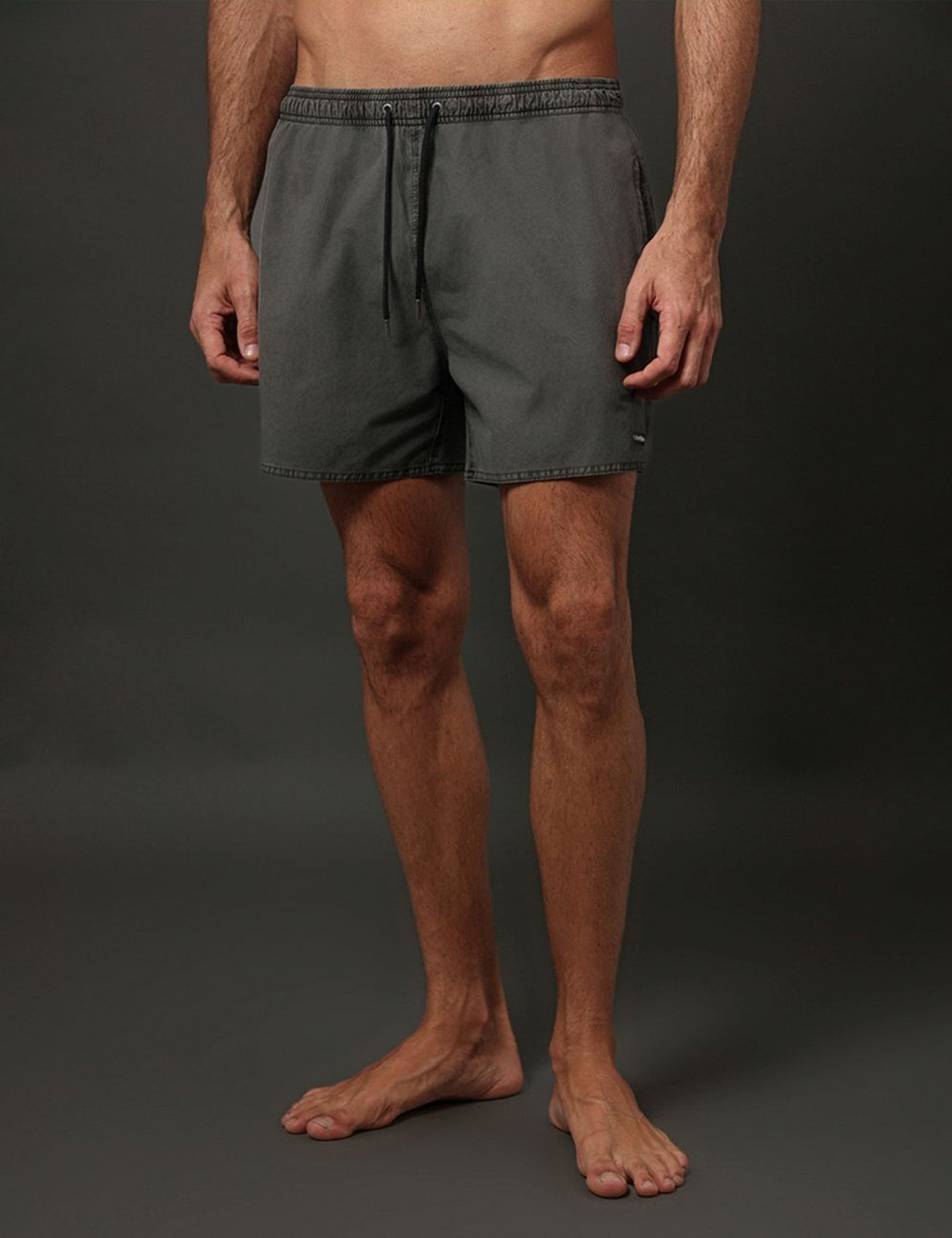 Vista 2 Shorts D'Água Masculino Pigmento Calvin Klein Swimwear - Chumbo Calvin Klein Jeans cinza Calvin Klein Jeans cinza