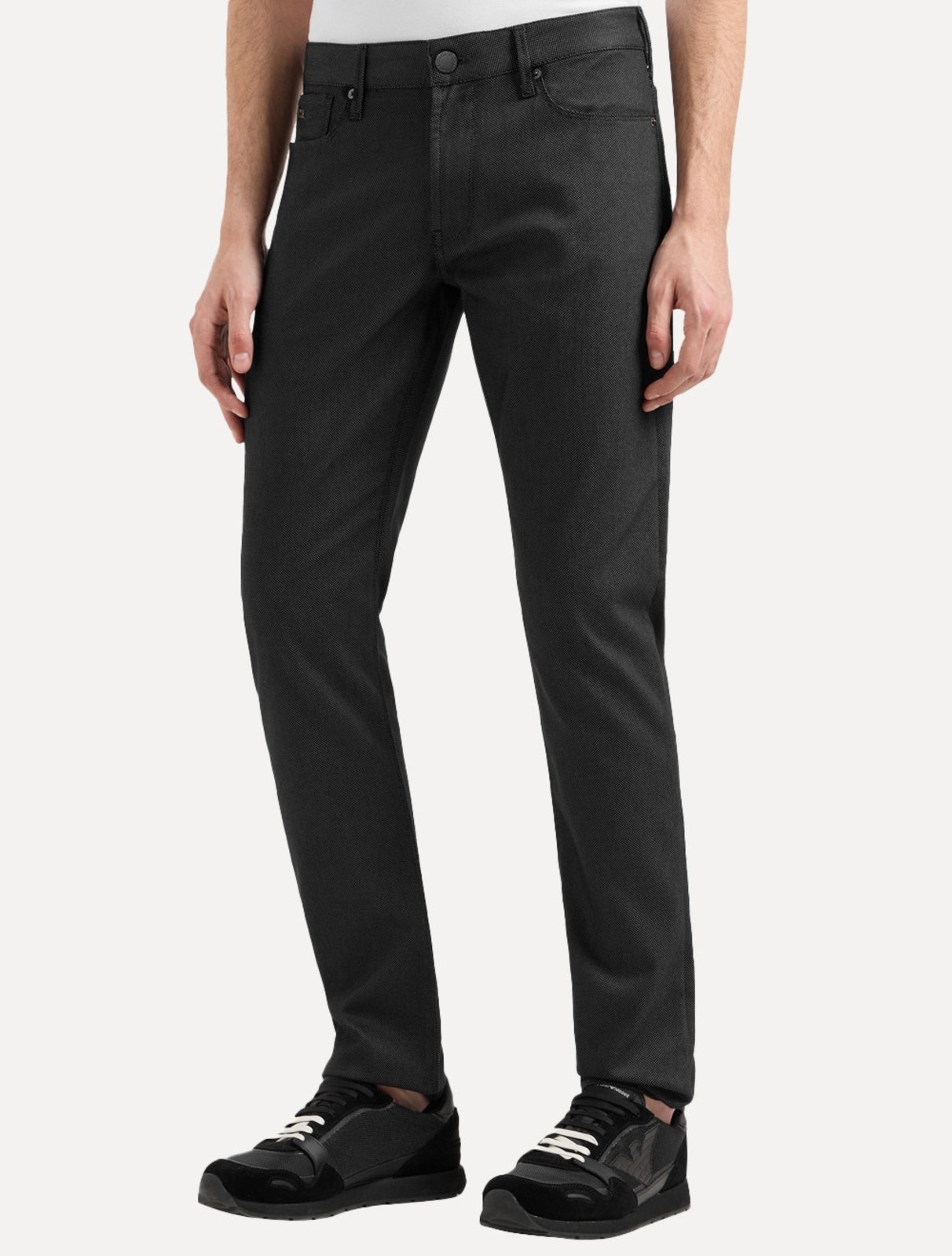 Vista 2 Calça Jeans Empório Armani Masculina J06 Slim Fit Armure 5 Pockets Preto azul Emporio Armani azul