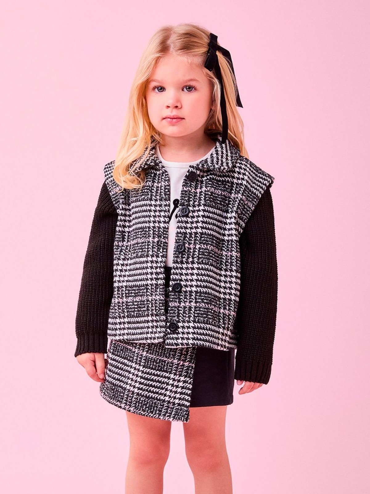 Infantil - Jaqueta com Mangas de Tricot