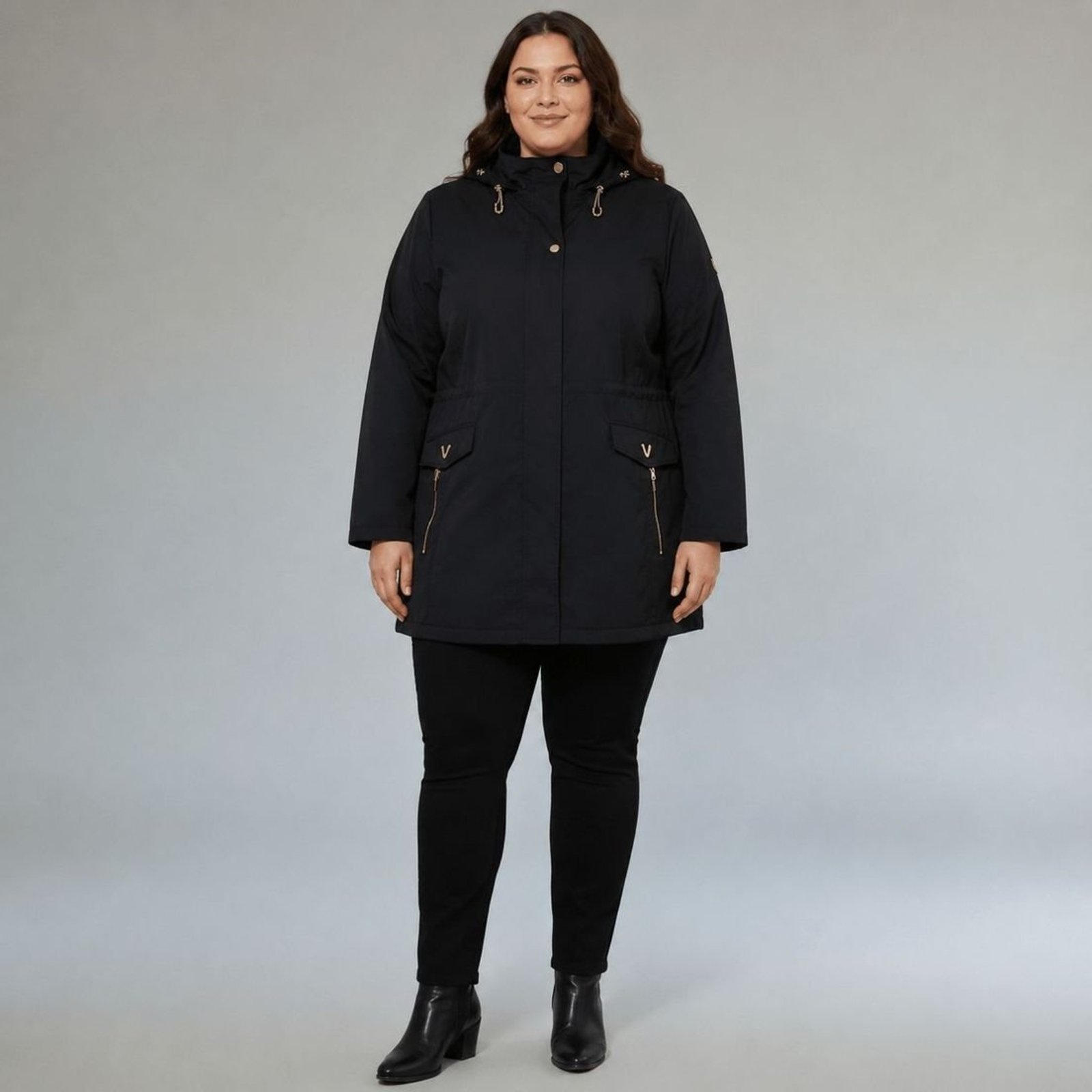 Casaco Feminino Plus Size Parca Leve Alpelo Preto 21600047 - Preto - Alpelo