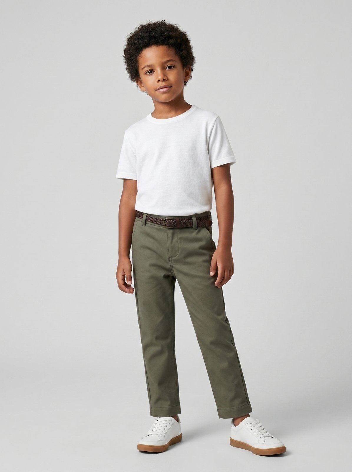 Infantil - Calça De Sarja Algodão Egípcio - Verde Oliva - 06