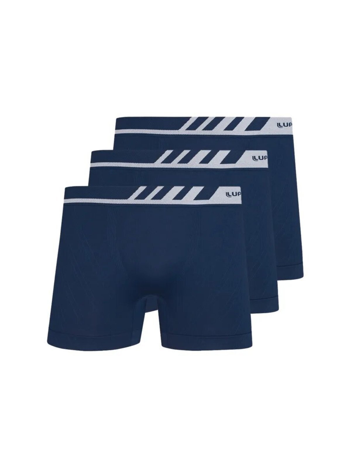 Kit com 3 Cuecas Boxer Lupo 671-002 Azul Marinho