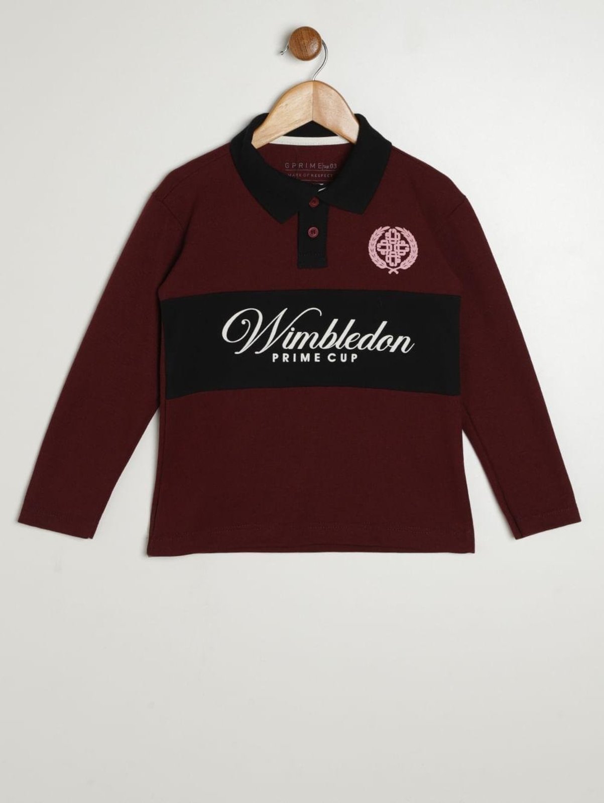 Infantil - Polo Piquet Manga Longa Para Menino- BORDO
