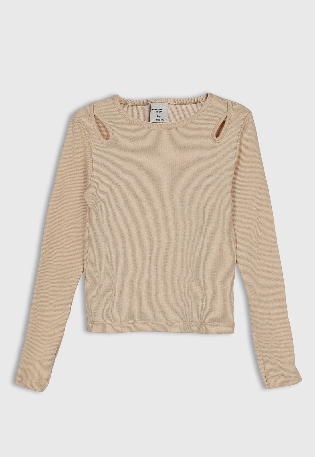 Infantil - Blusa Manga Longa Hering Recortes Bege
