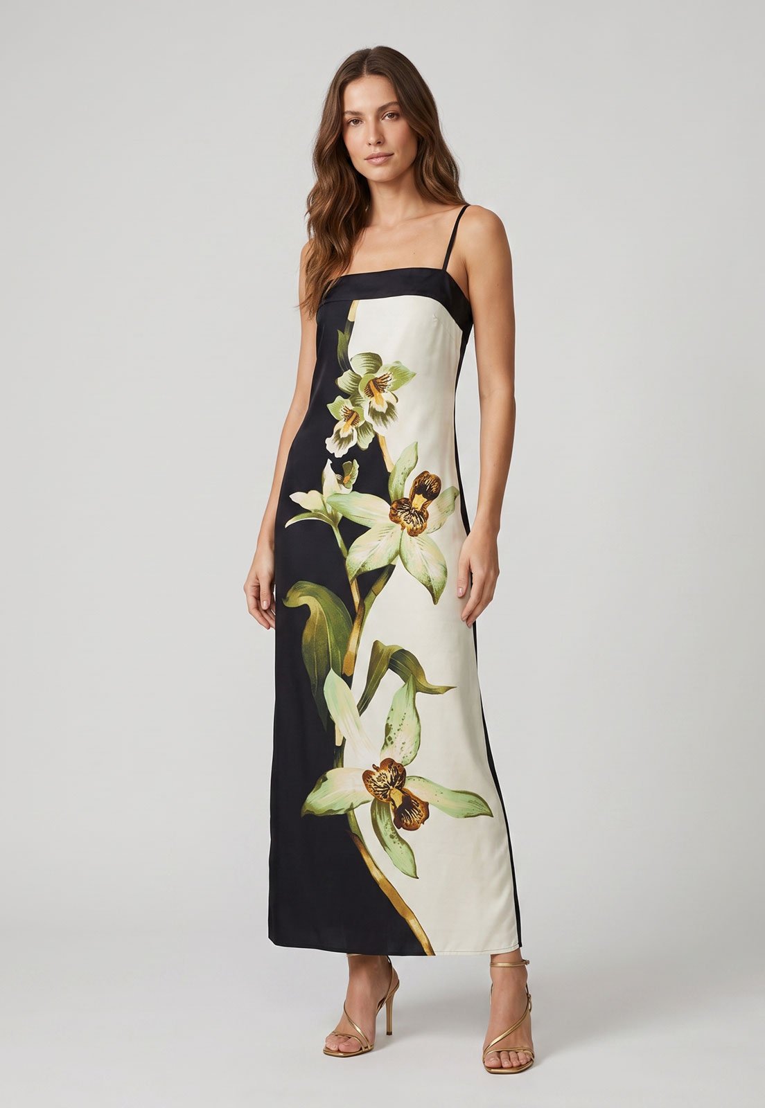Vestido Feminino FARM Estampa Floral Preto