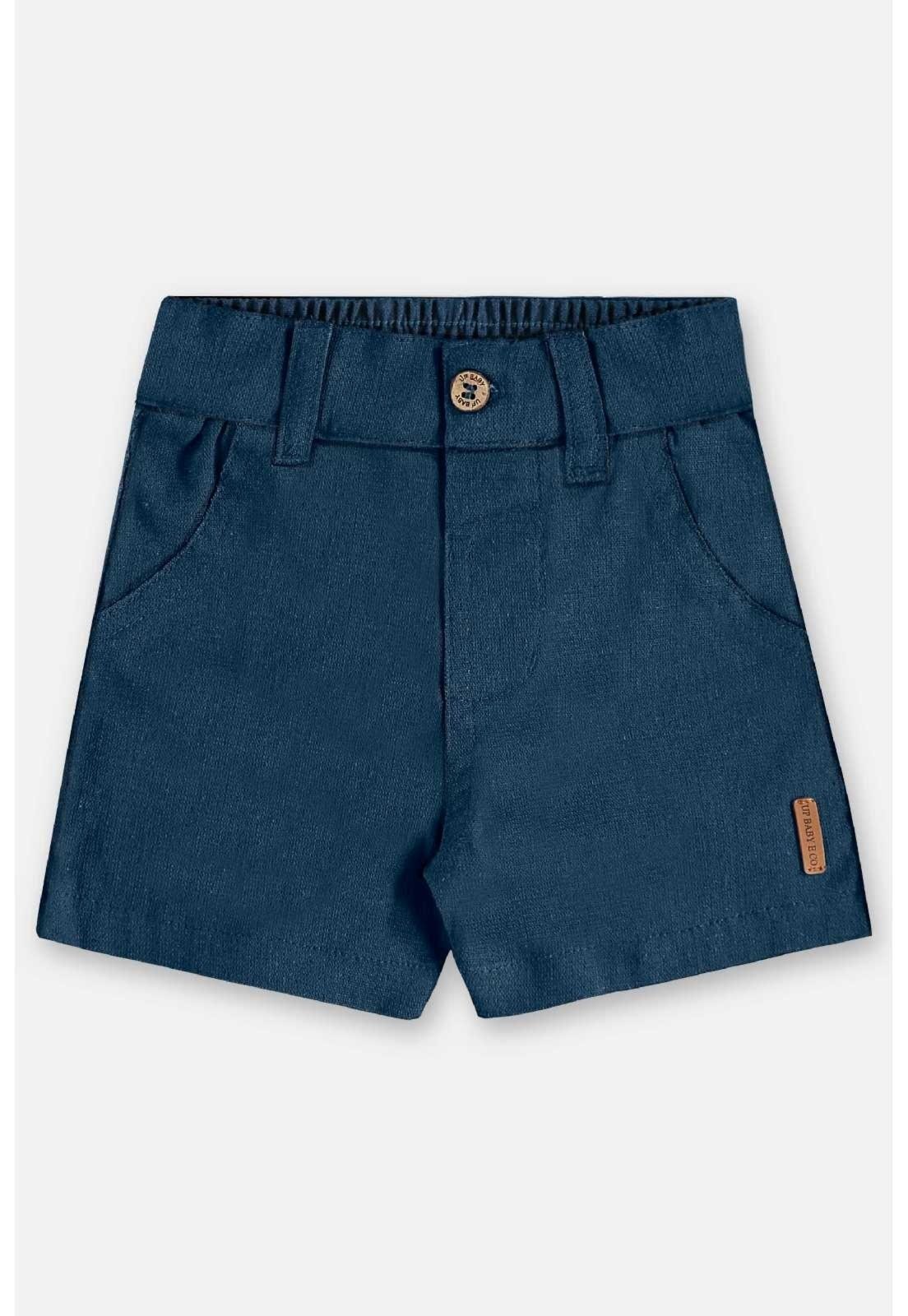 Infantil - Bermuda em Linho para Menino Up Baby Azul