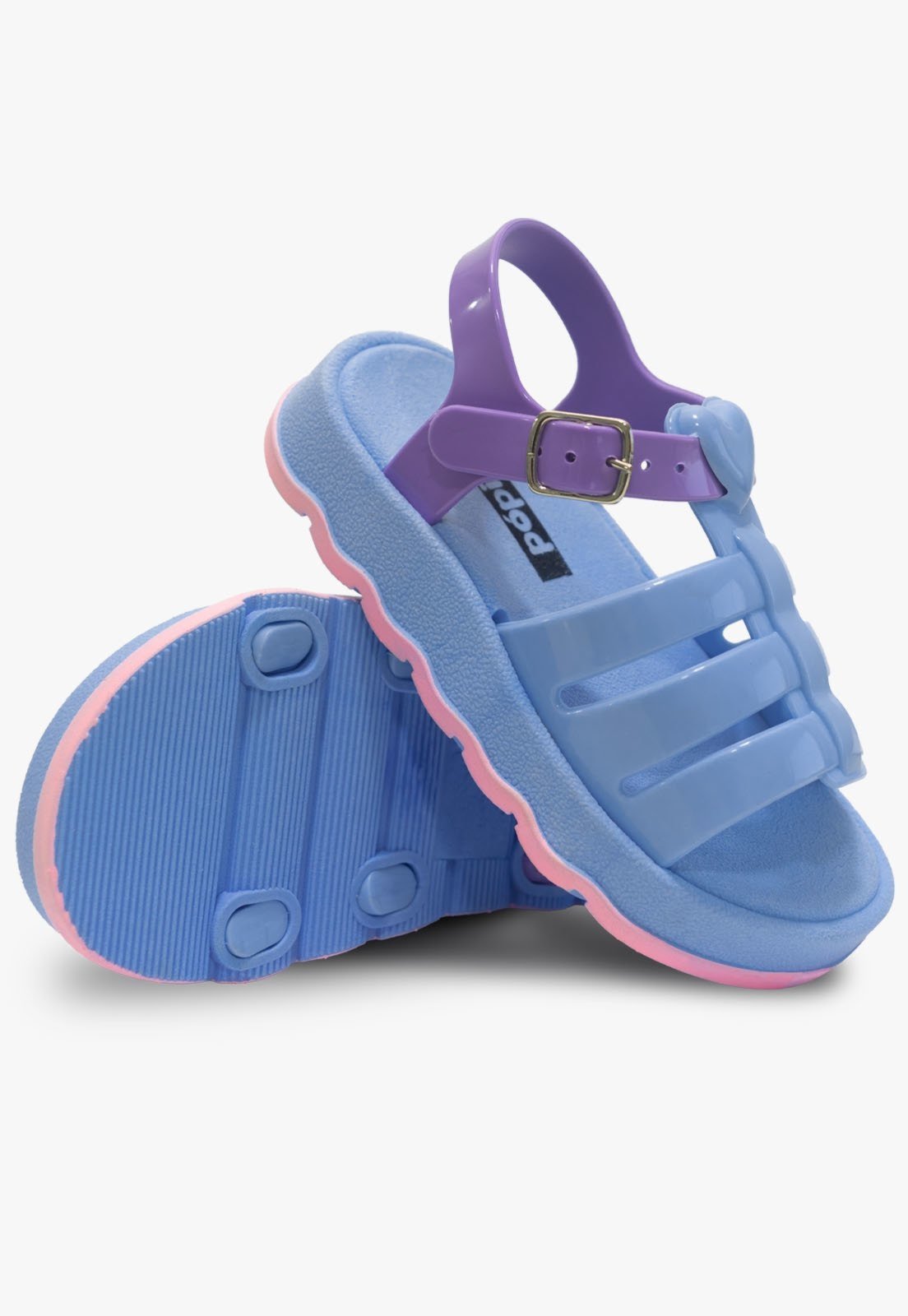 Vista 3 Infantil - Sandália Pópidi Menina azul Pópidí azul