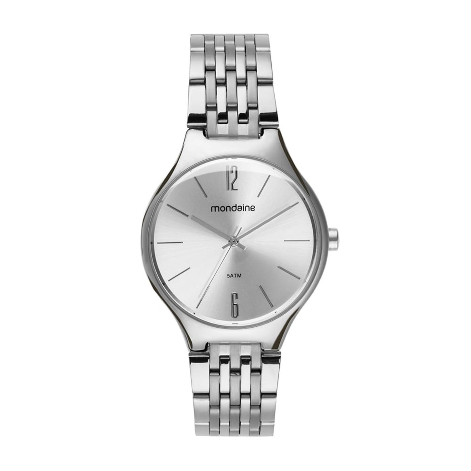 Relógio Mondaine Feminino Semi Slim Abaulado Prata Mondaine
