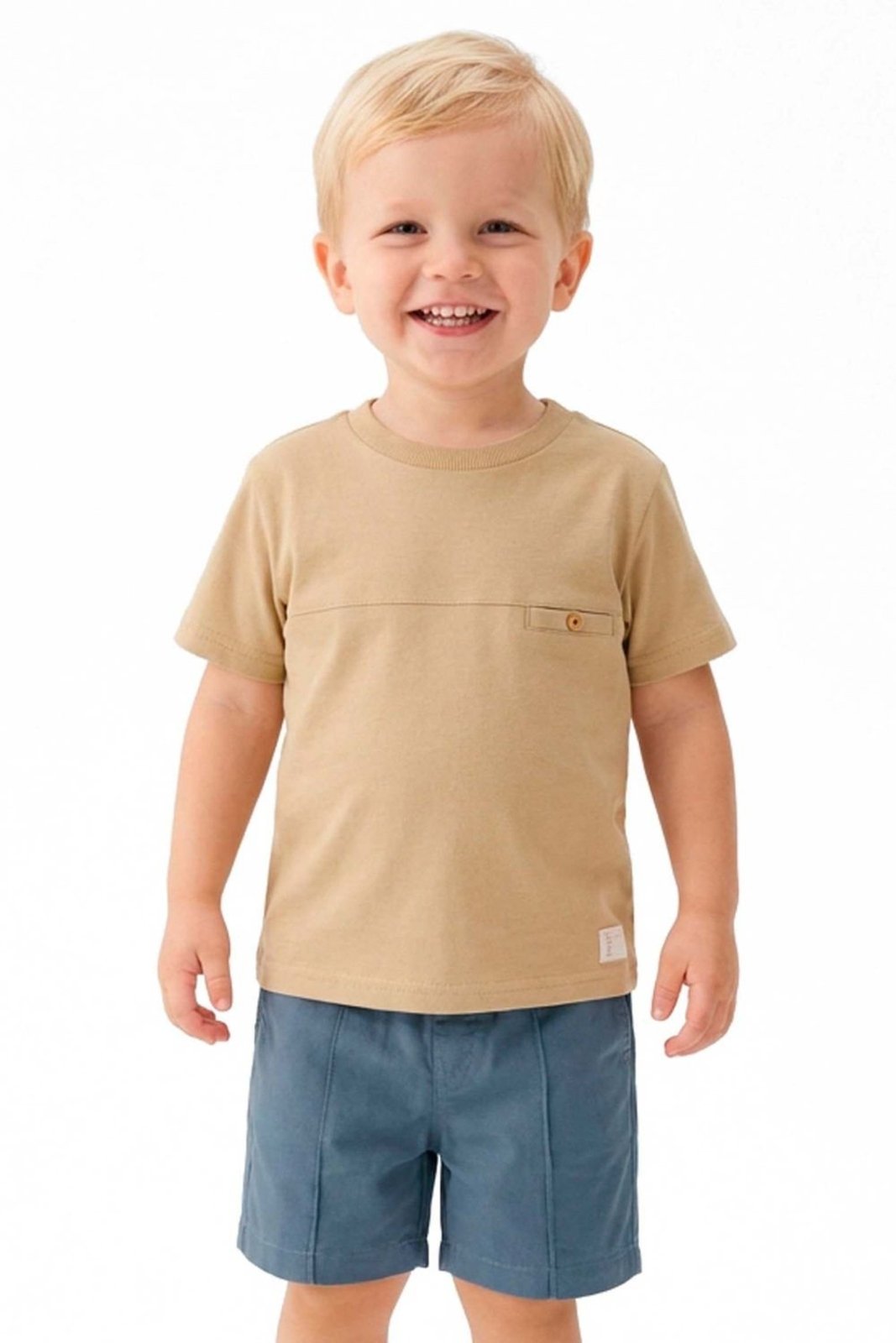 Infantil - Conjunto Menino Recorte Frente Colorittá Bege