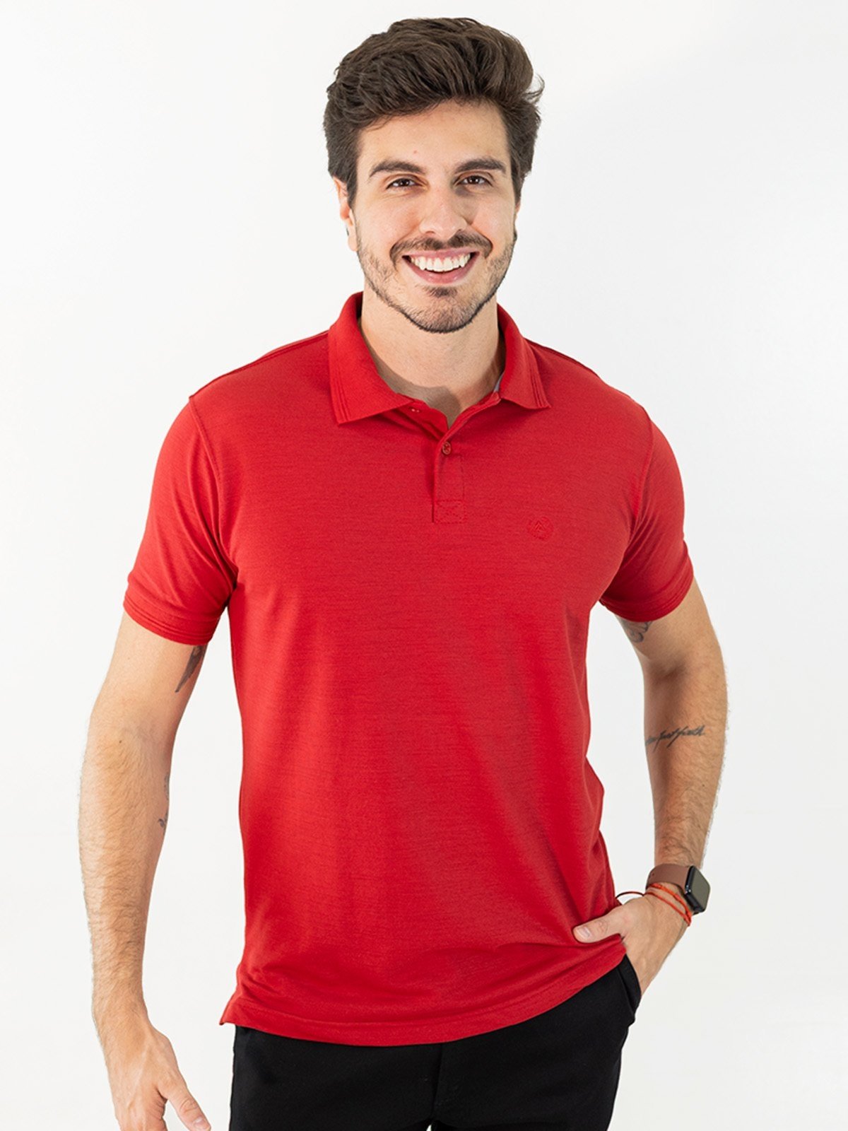Camisa Polo Masculina Tradicional Cores Lisas Anticorpus