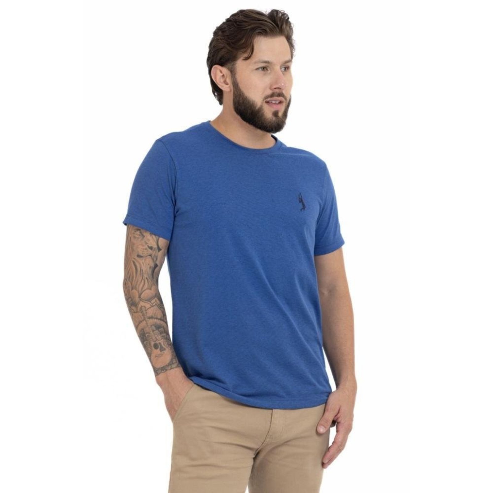 Camiseta Básica Casual Masculina Confortável em Malha Leve