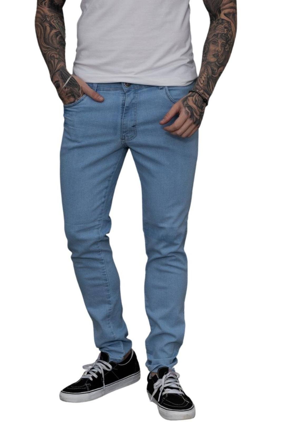 Calça Jeans Masculina Skinny Délavé Power Claro