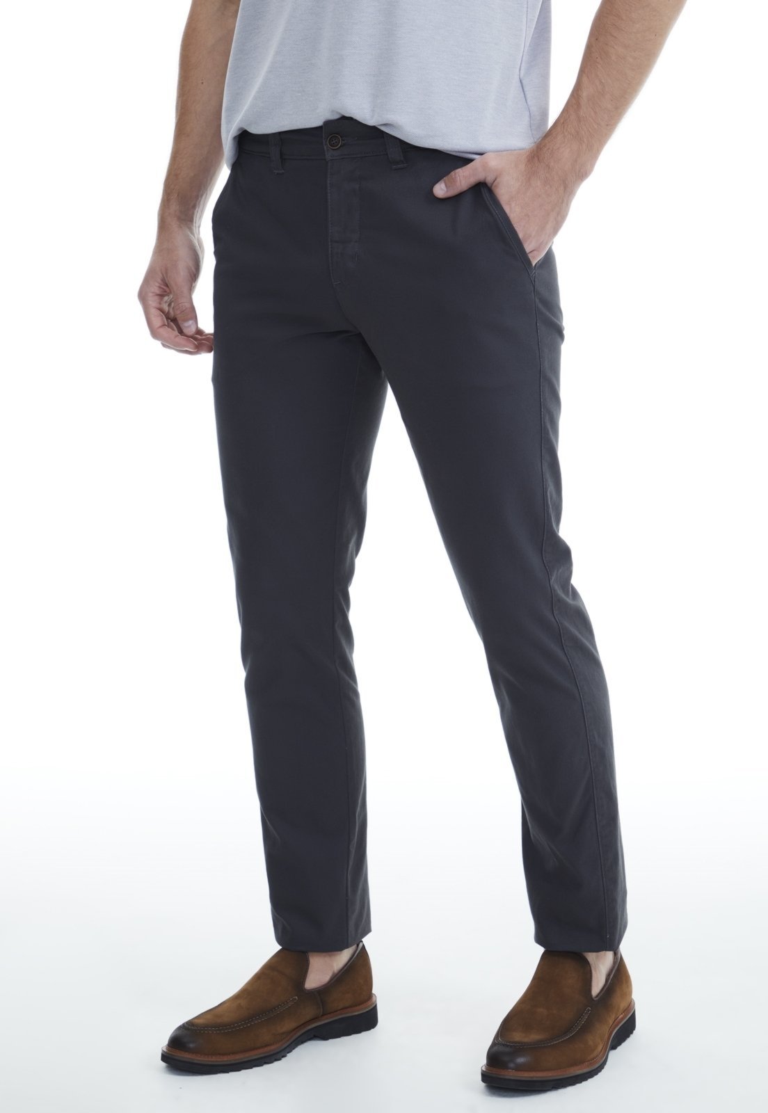 Calça Sarja Traymon Chino Regular Grafite