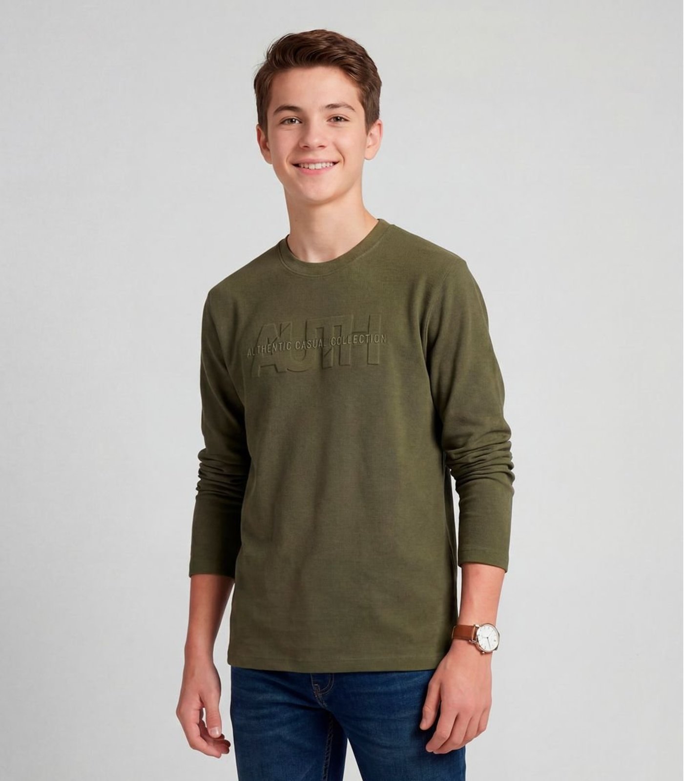 Infantil - Camiseta Juvenil Manga Longa Meia Malha Minty Verde