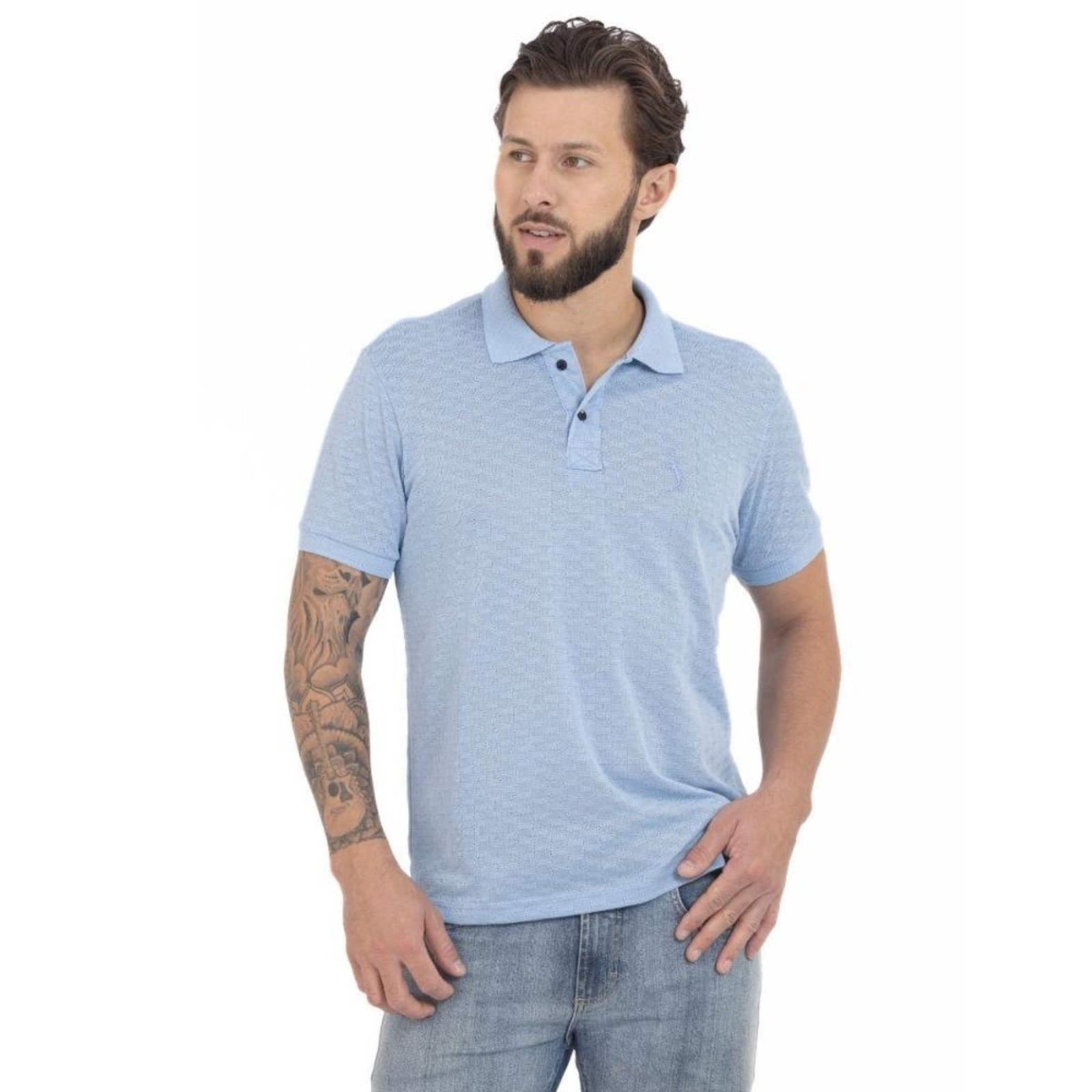 Camisa Polo Masculina Malha Tricot Algodão Conforto Casual
