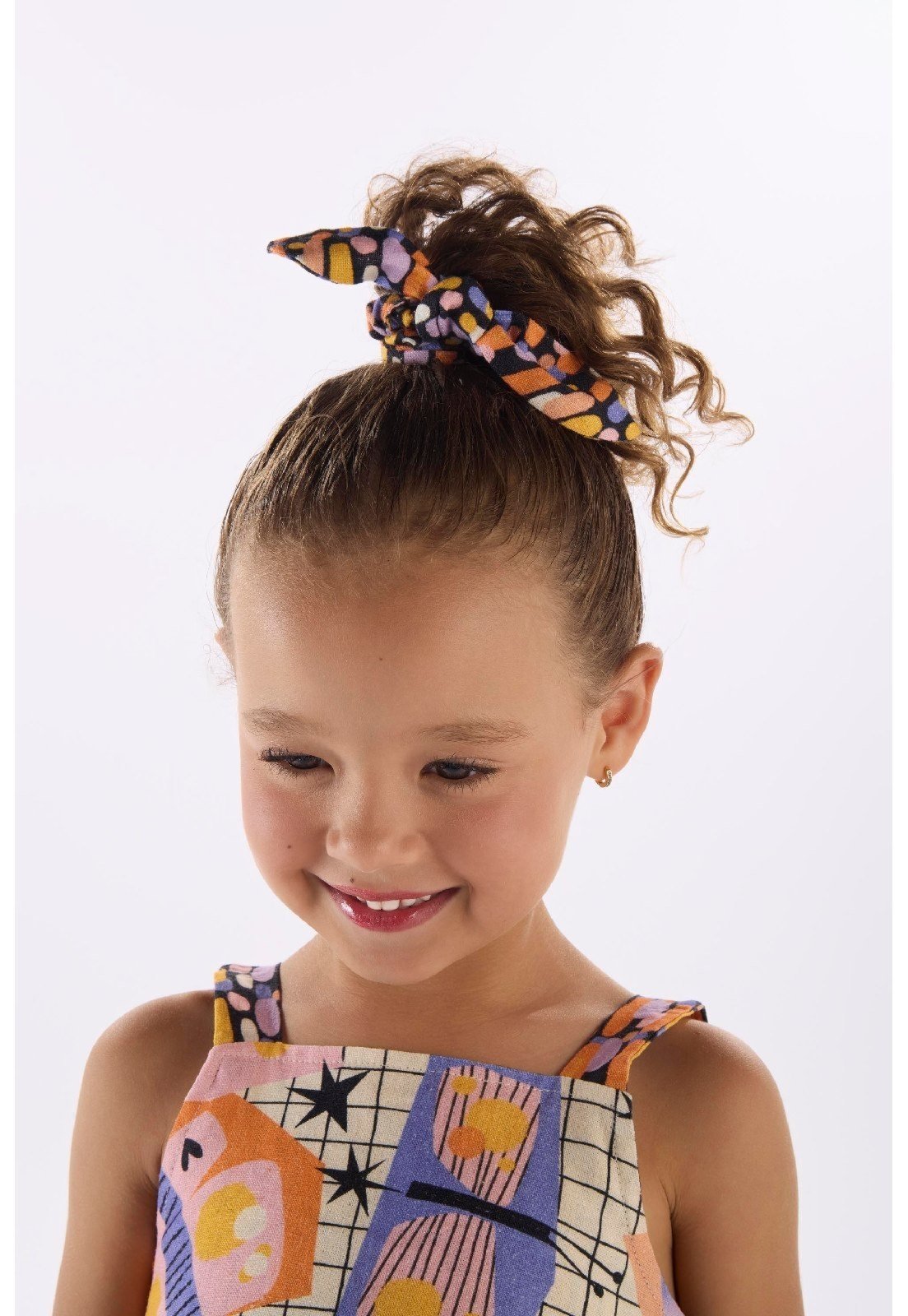Infantil - Amarrador de Cabelo em Viscolinho Três e Já Preto