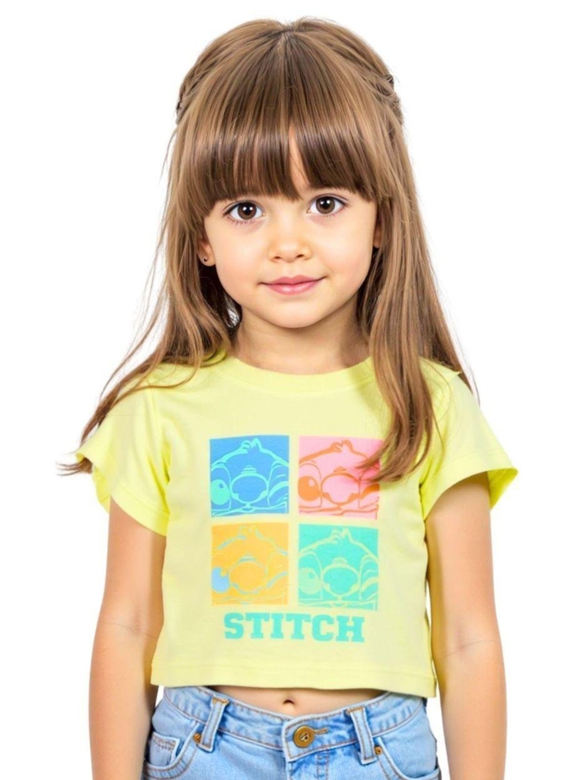 Infantil - Blusa Menina Disney Geotropical Lilo & Stitch Verde Verde