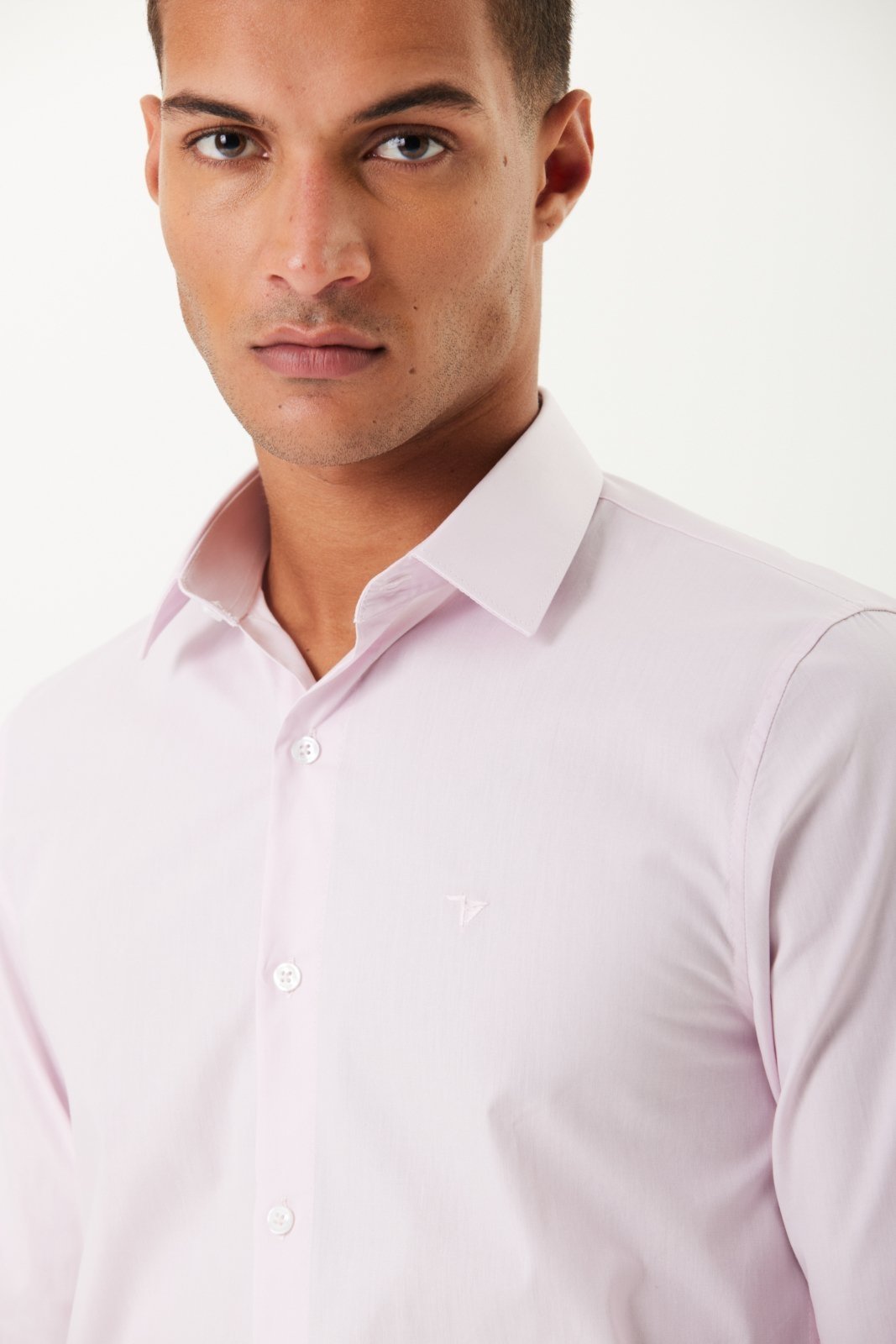 Camisa Traymon Manga Longa Slim Rosa