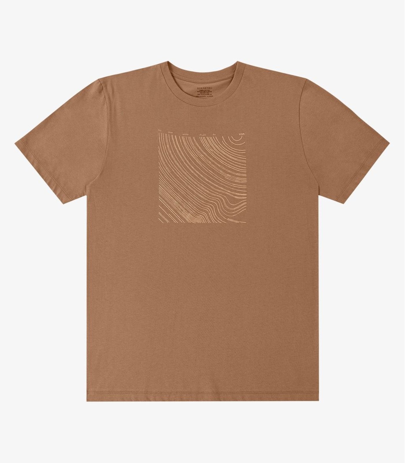 Camiseta Masculina Meia Malha Com Estampa Diametro Marrom