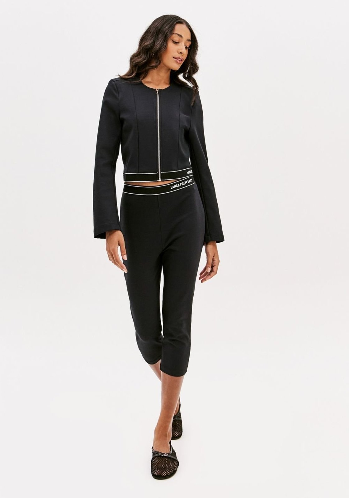 Calça Capri Cintura Alta Com Elástico Sport Easy