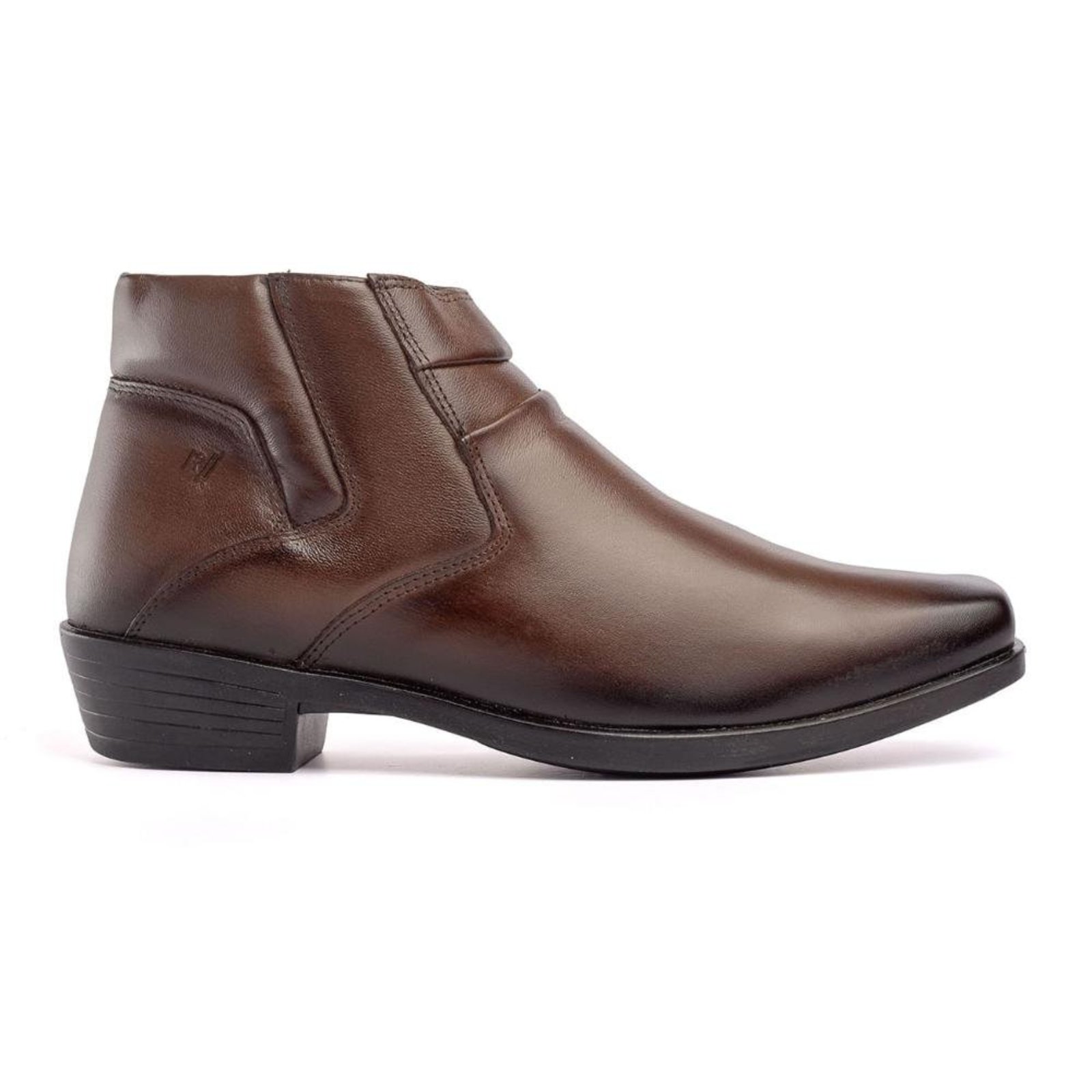 Bota Way Masculina Country Couro Rafarillo Salto Carrapeta Marrom