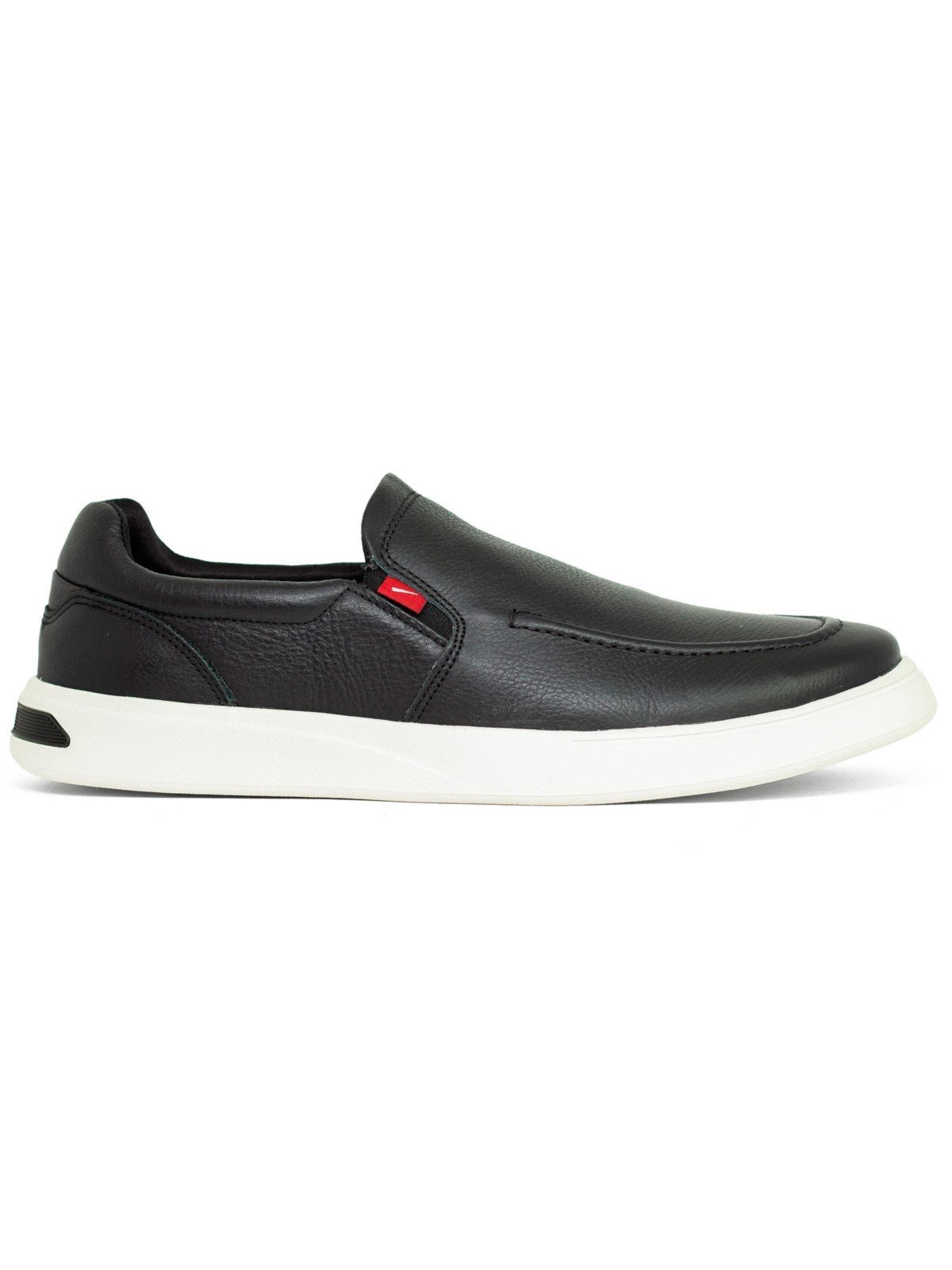 Tênis Slip On Masculino Ferracini 24h Casual Buzios Couro Conforto Preto
