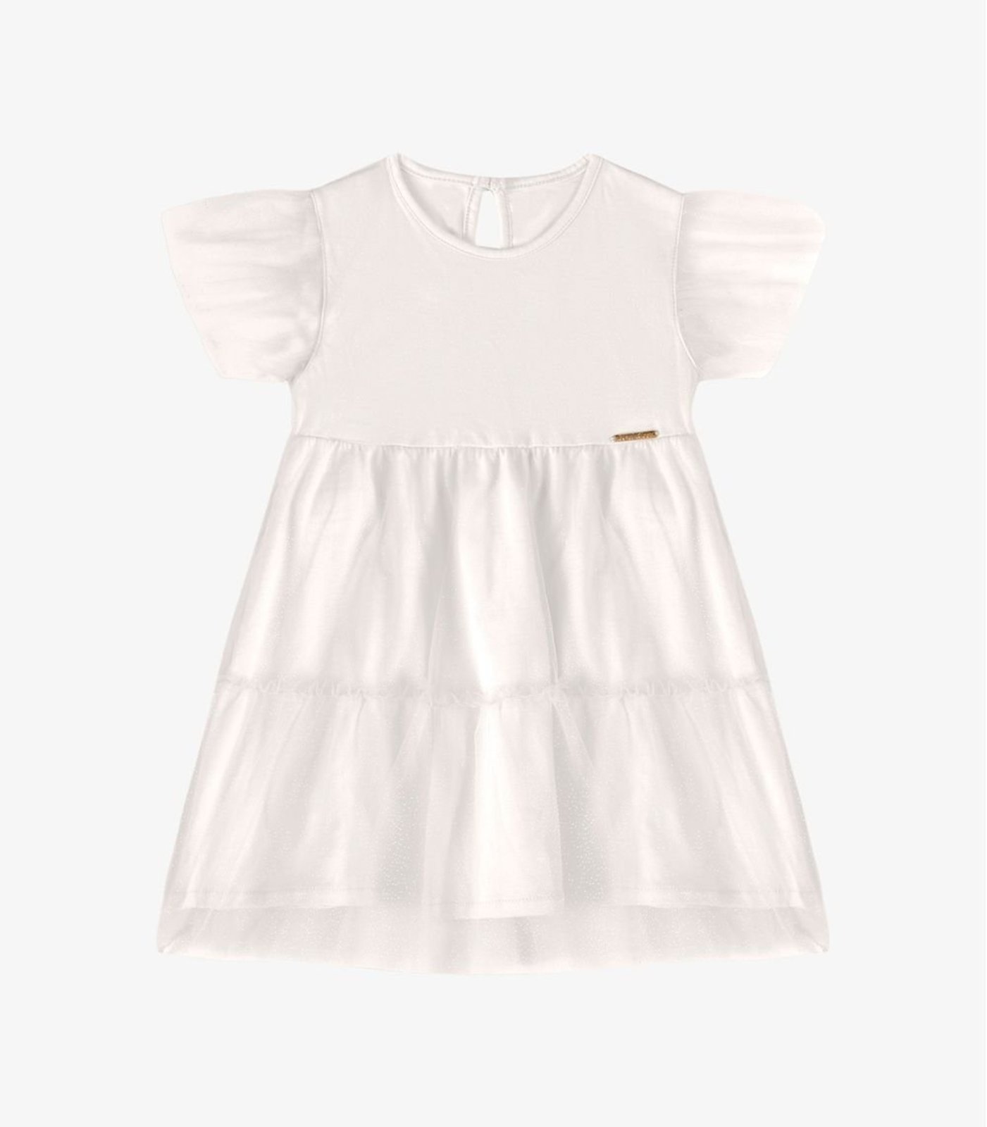 Infantil - Vestido Verão Menina Com Tule Rovi Bege