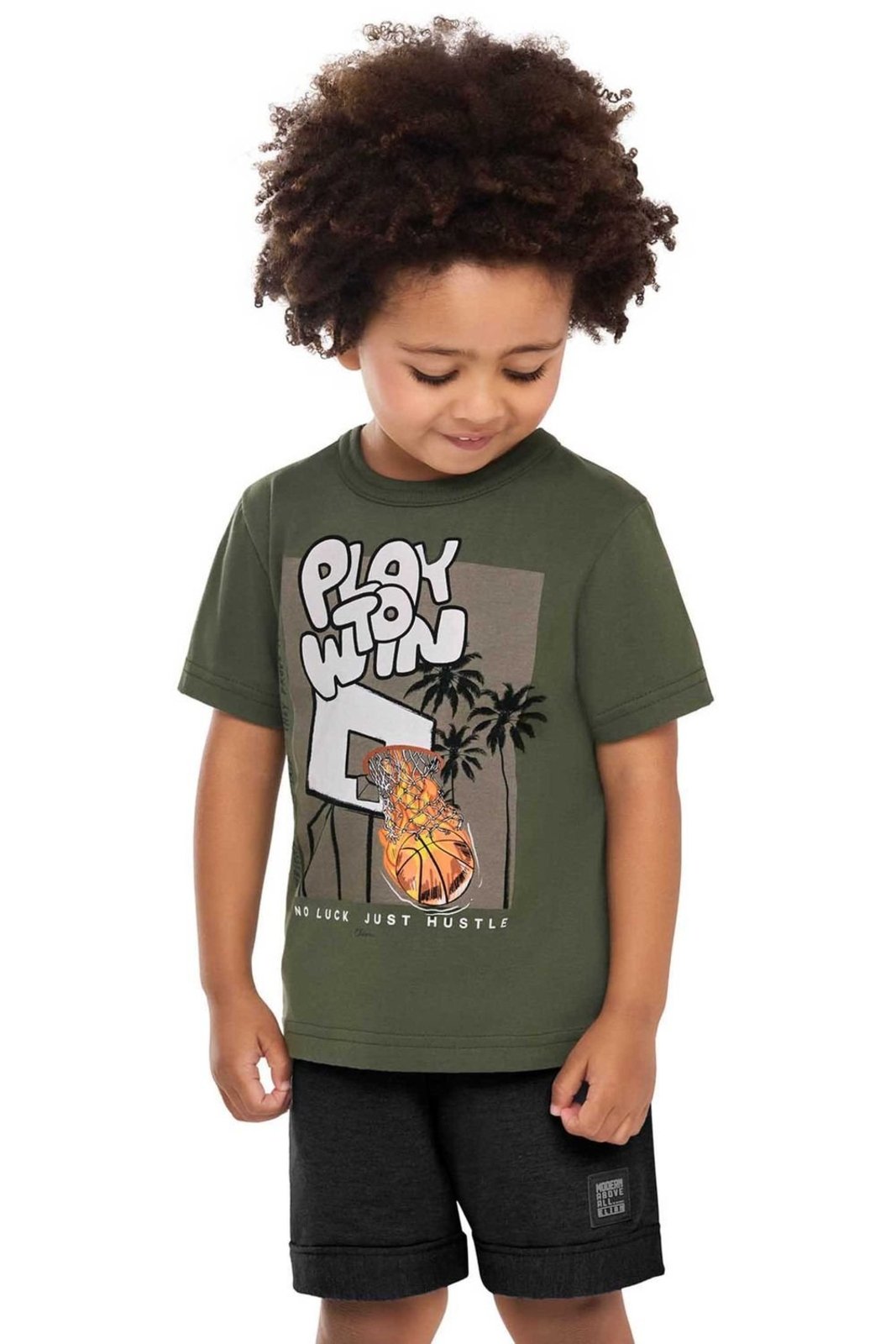 Infantil - Conjunto Curto Menino Basquete Elian Verde