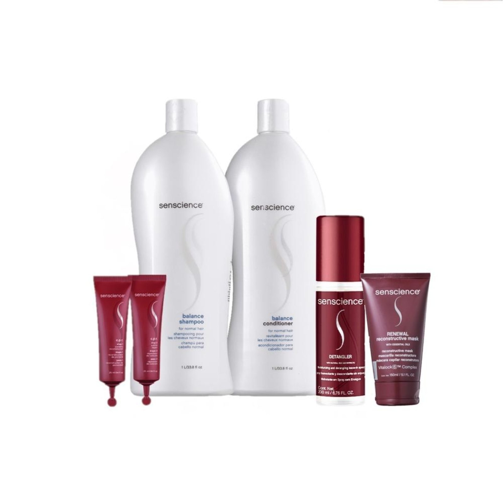 Vista 2 Kit Senscience Balance Detangler Renewal C.P.R. Salon (5 produtos) multicolorido Senscience multicolorido