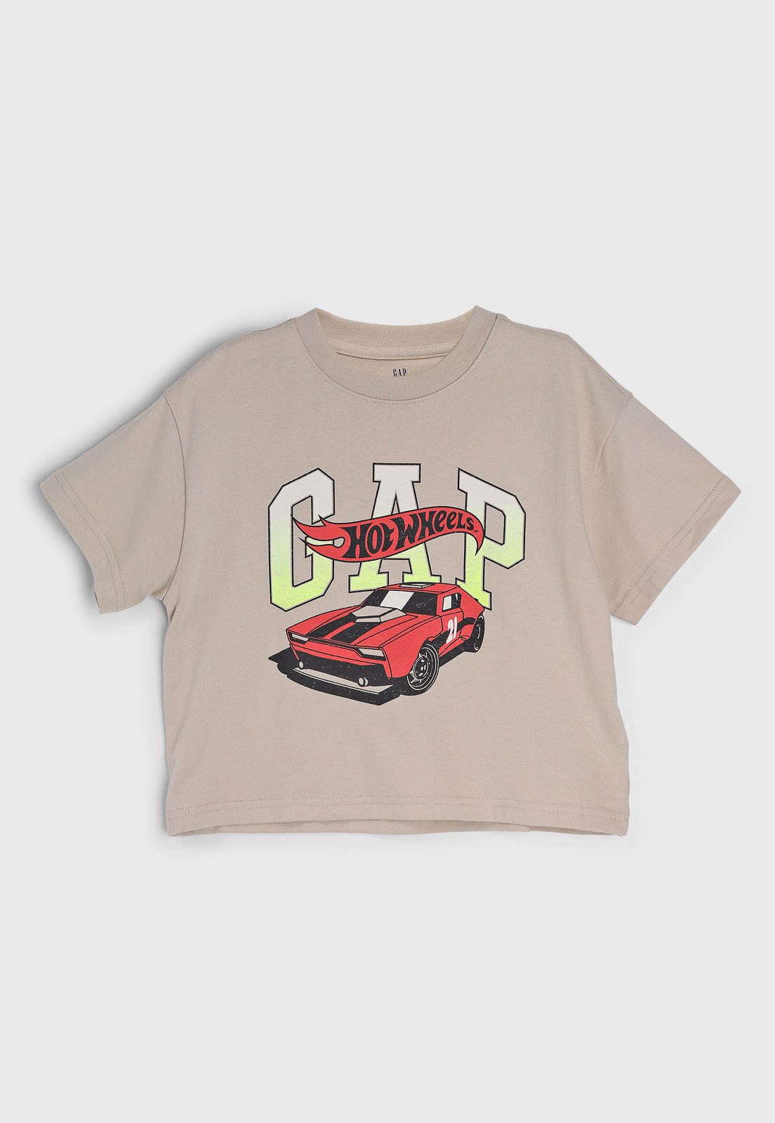 Camiseta Manga Curta GAP Hot Wheels Bege