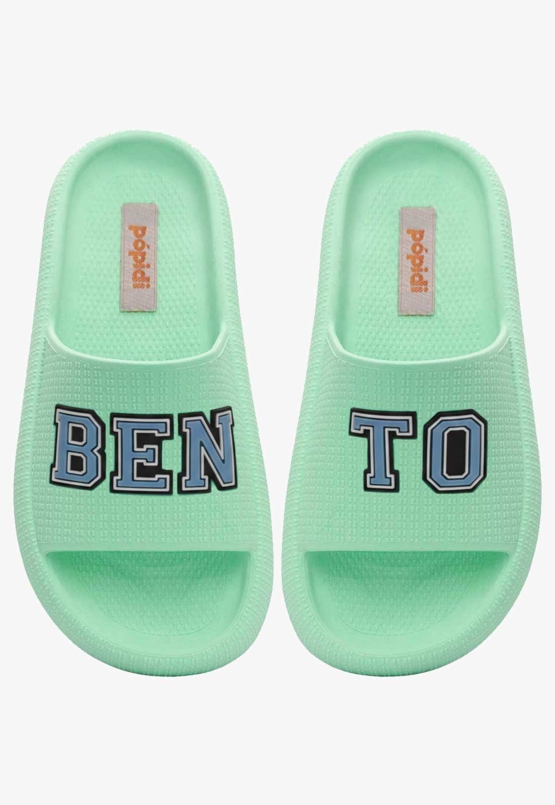 Infantil - Chinelo Pópidi Personalizado BENTO Estilo Nuvem Verde
