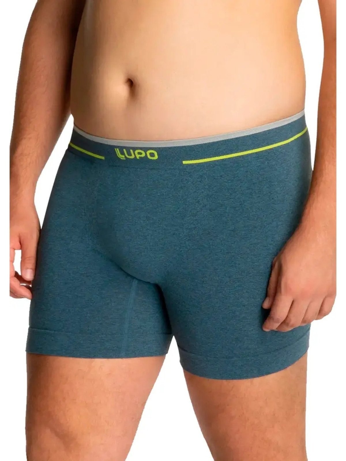 Vista 3 Kit com 10 Cuecas Boxer Lupo 17800-001 Plus Size azul Lupo azul