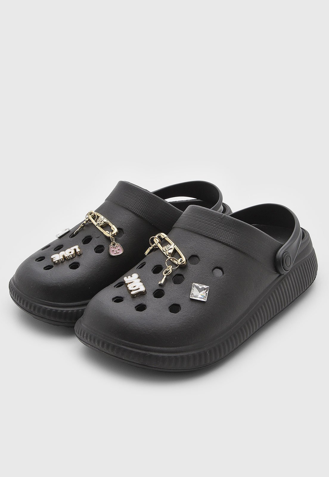 Infantil - Chinelo Molekinha Clog Charms Preto