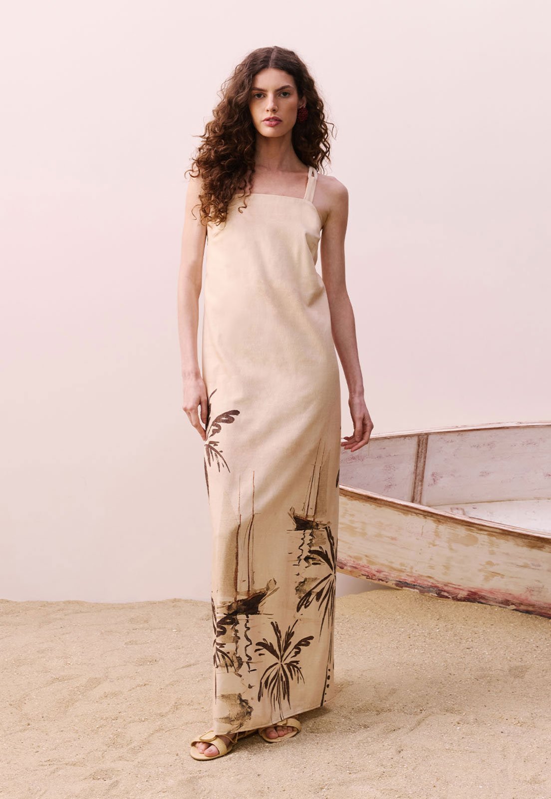 Vestido CaCay Longo 4 Aletas Costas Off-White