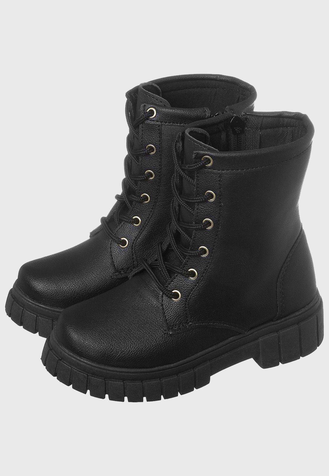 Infantil – Bota Coturno Cano Curto Tratorado Preto tep