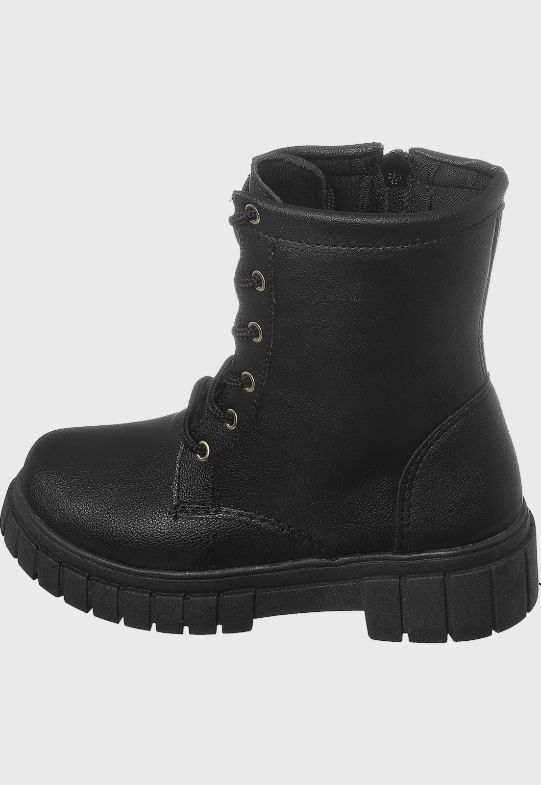 Vista 3 Infantil - Bota Coturno Cano Curto Tratorado tep Kidstep preto Kidstep preto