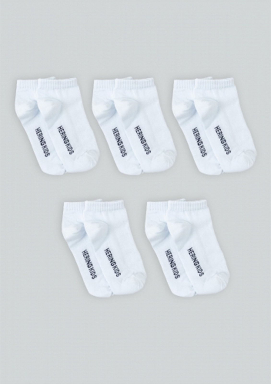 Vista 2 Kit Com 5 Pares De Meia Unissex Cano Curto Hering Hering Kids branco