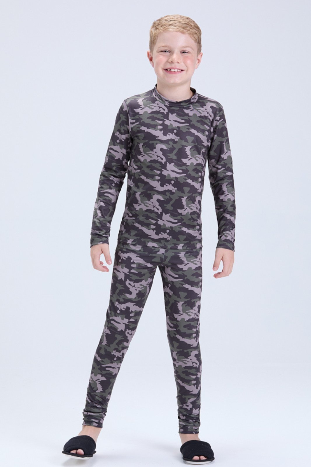 Vista 2 Infantil - Conjunto Térmico de Inverno Masculino Camuflado VIDA COSTEIRA verde VIDA COSTEIRA verde