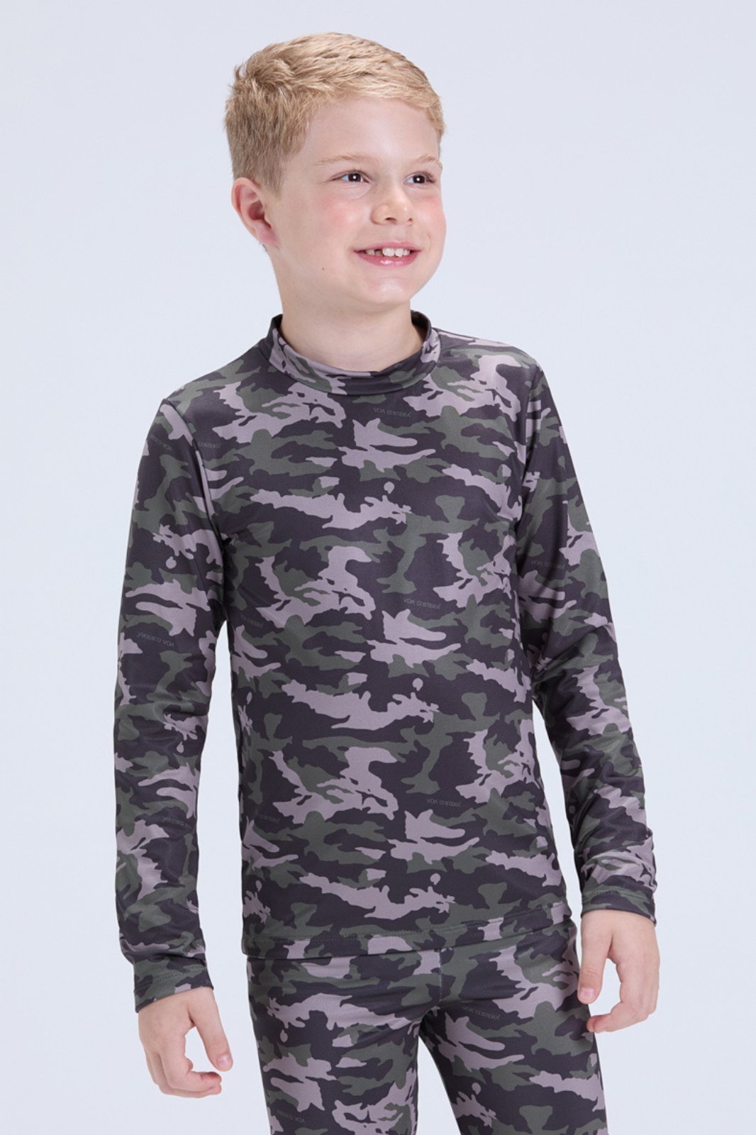 Vista 3 Infantil - Conjunto Térmico de Inverno Masculino Camuflado VIDA COSTEIRA verde VIDA COSTEIRA verde