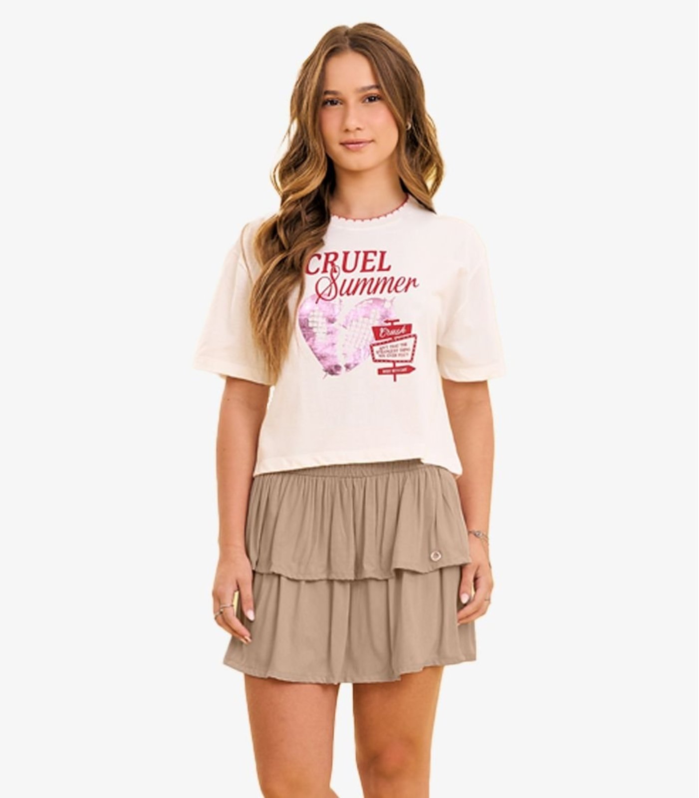 Infantil - Saia Feminina Com Lastex Minty Marrom