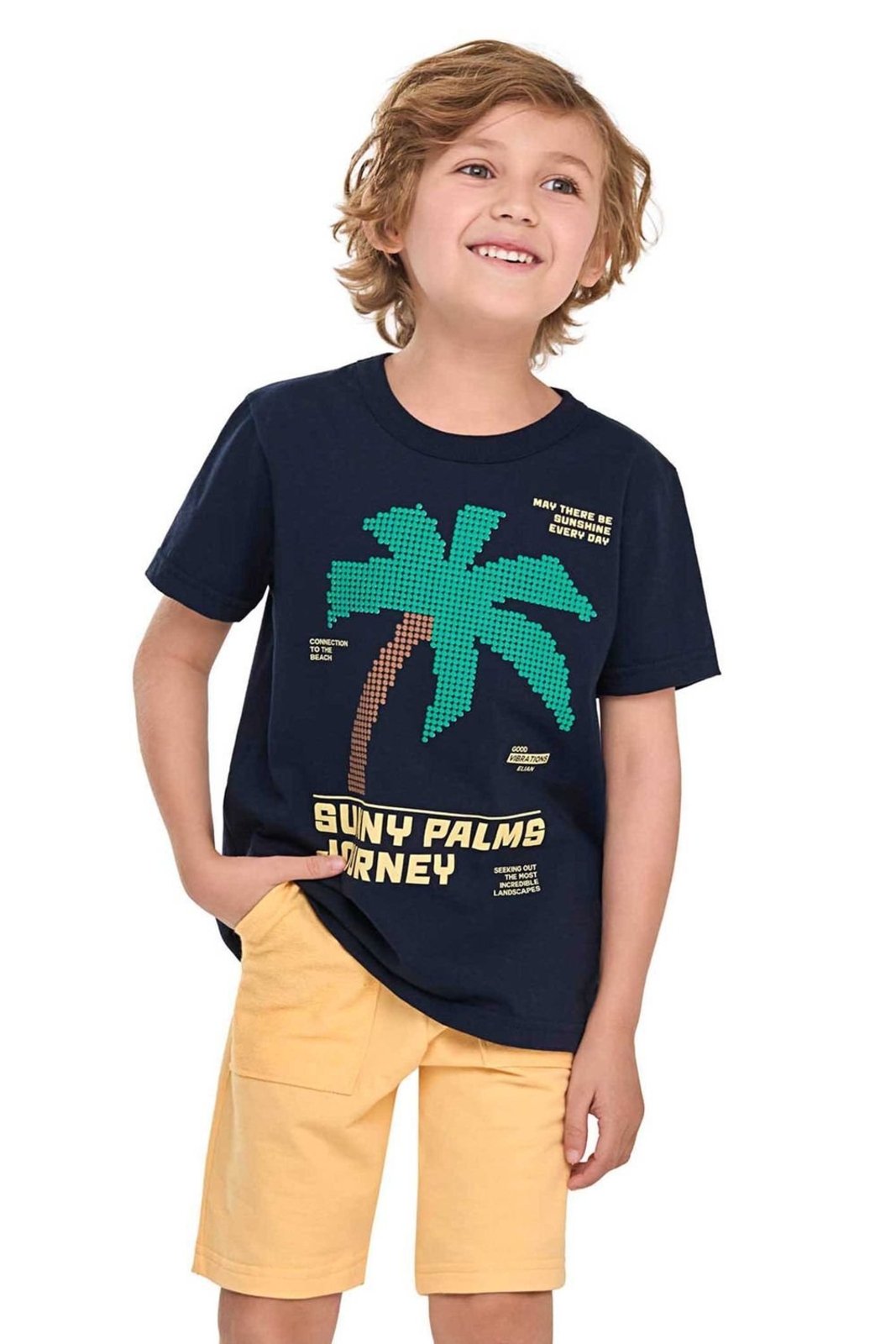 Infantil - Conjunto Menino Coqueiro Relevo Elian Azul