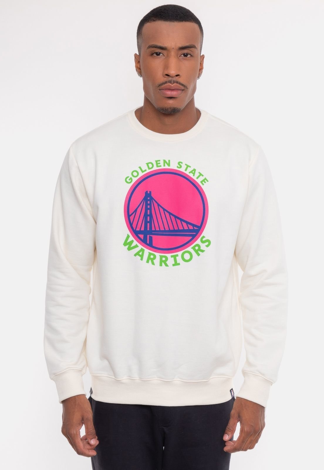 Moletom NBA Neon Colors Golden State Warriors Off White