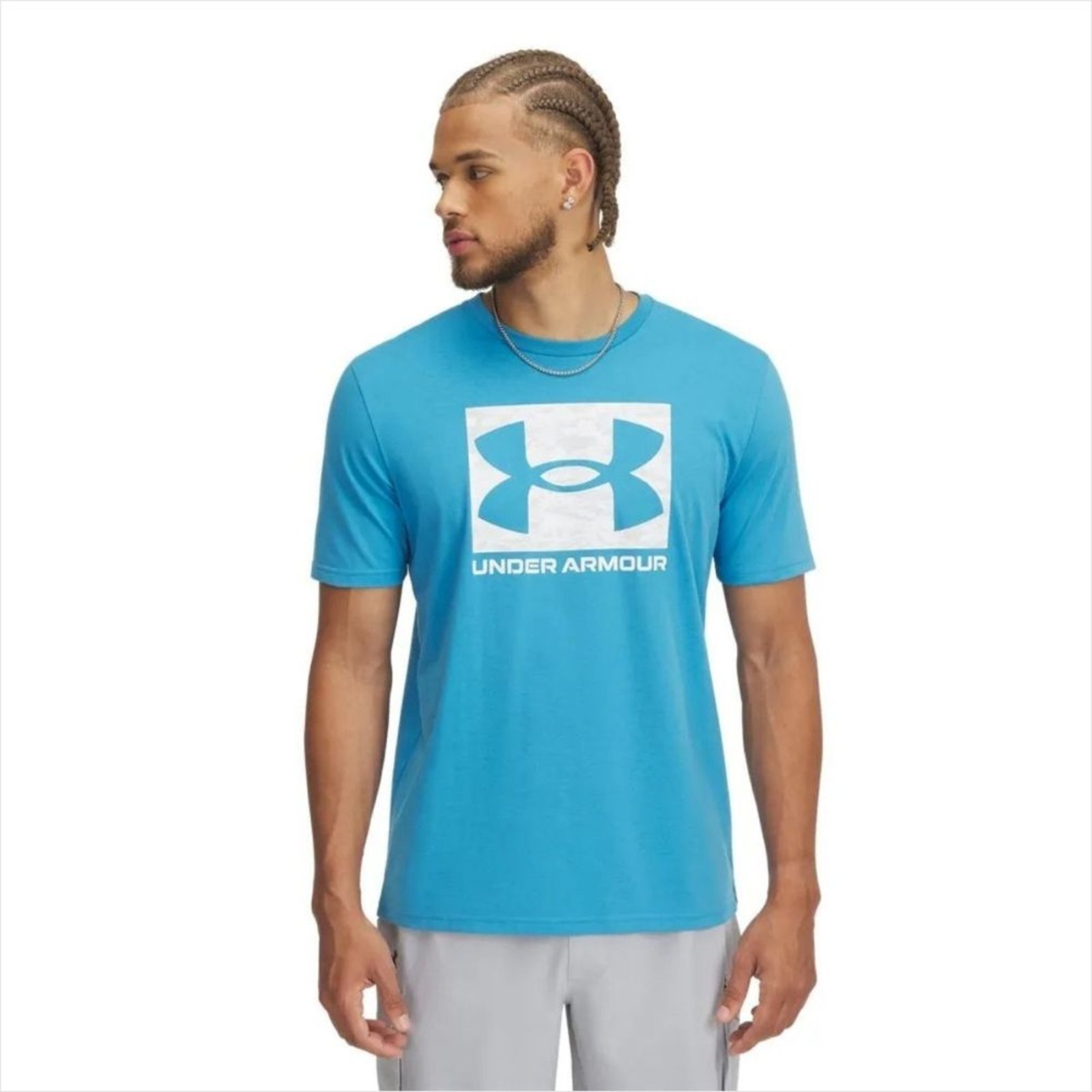 Camiseta Under Armour ABC Camo Masculina Secagem Rápida – Azul/Branco