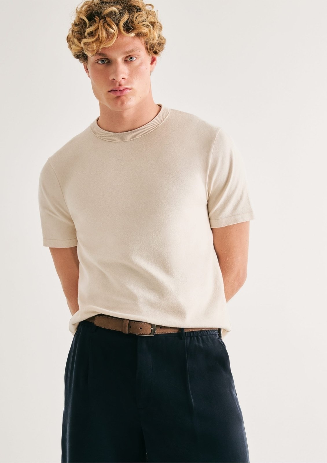 Camiseta Masculina Manga Curta Em Tricô Hering