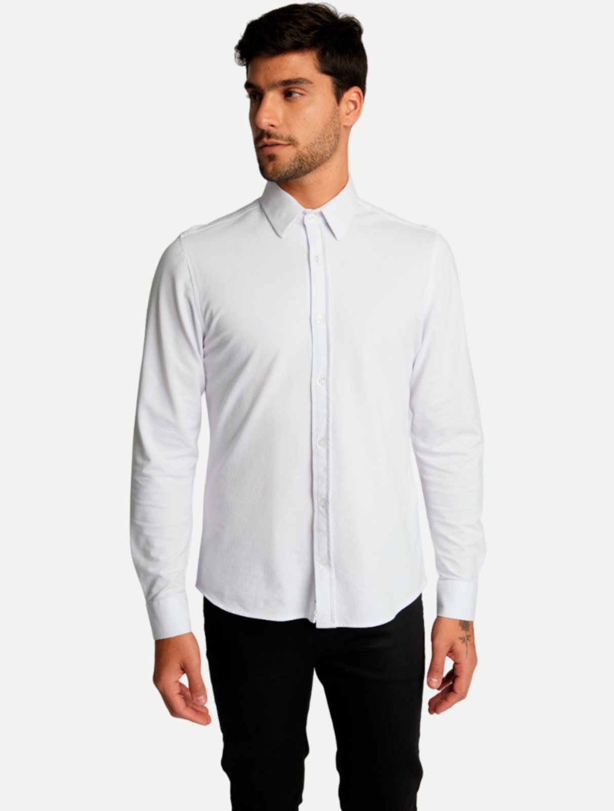 Camisa King & Joe Regular Malha ML CS23308 Branca
