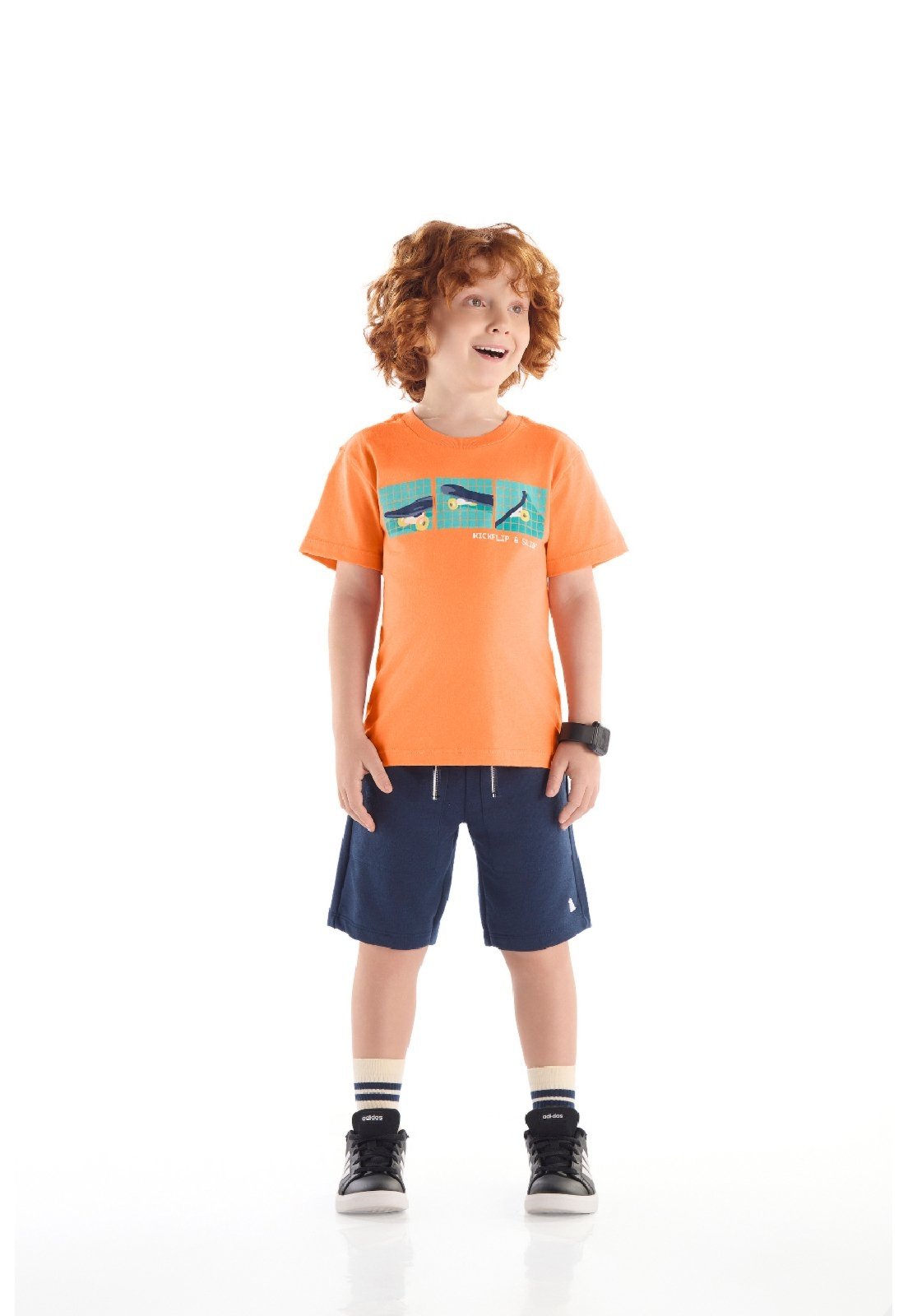 Vista 2 Infantil - Conjunto Camiseta Skate Bermuda Quimby preto Quimby preto