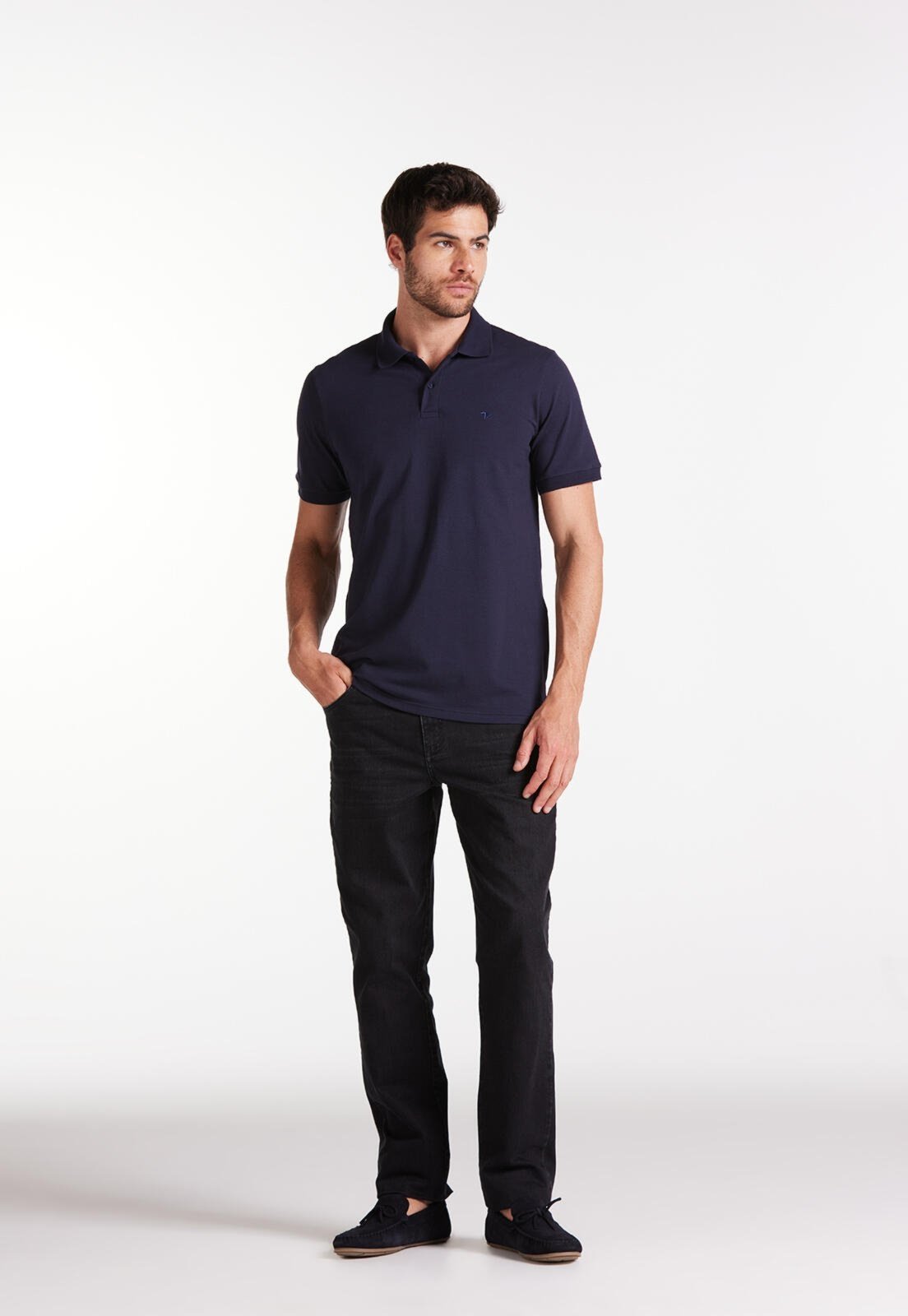 Polo Traymon Pima Slim Marinho
